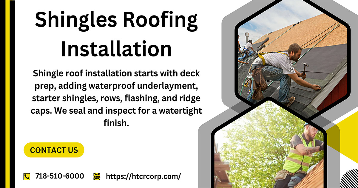 Shingle roofing installation