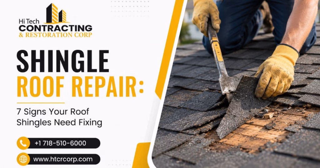 Shingle roof repair for damaged and missing asphalt shingles