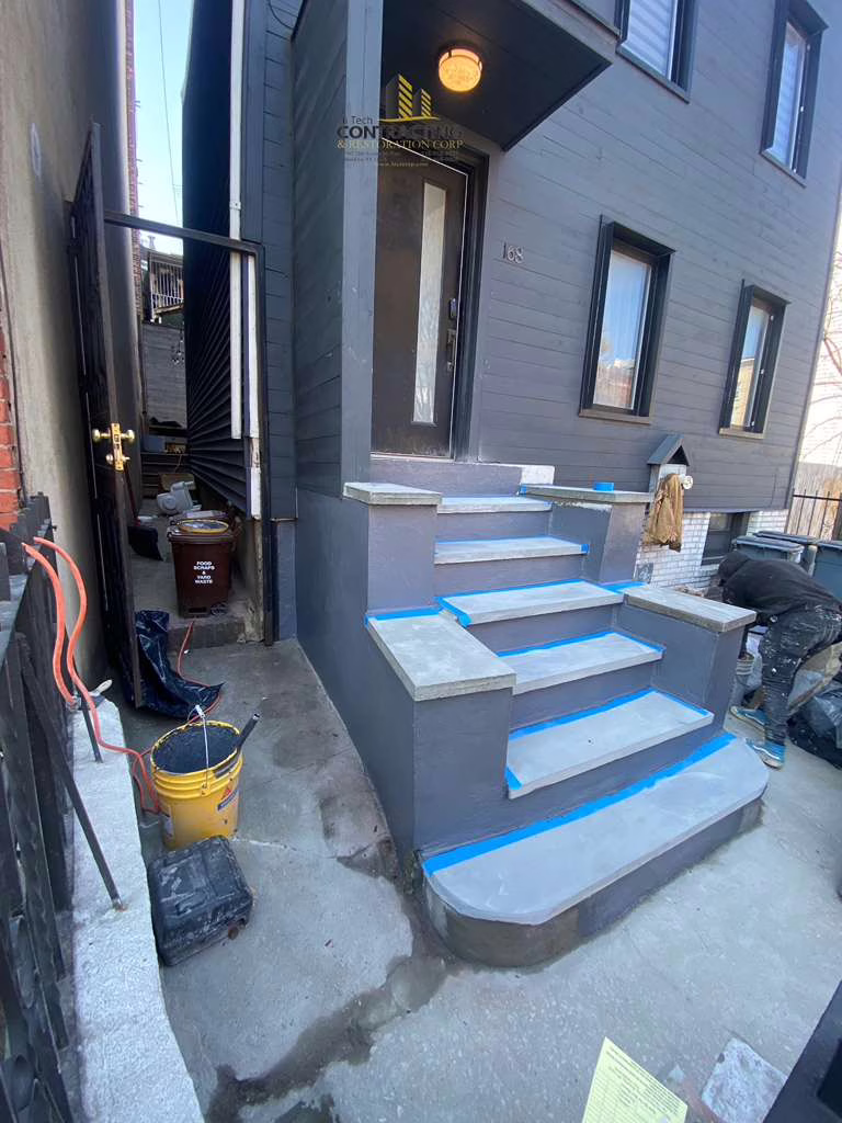 front steps resurfacing brooklyn ny with bluestone treads