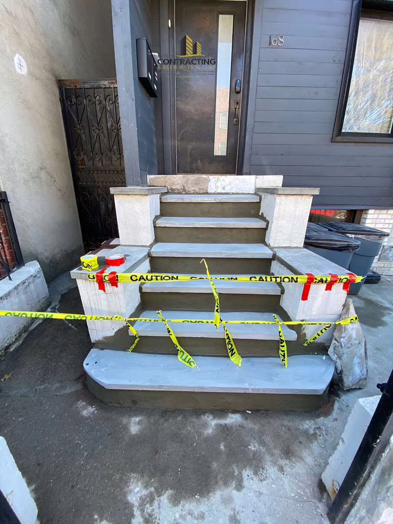 front steps resurfacing brooklyn ny with bluestone treads and waterproof