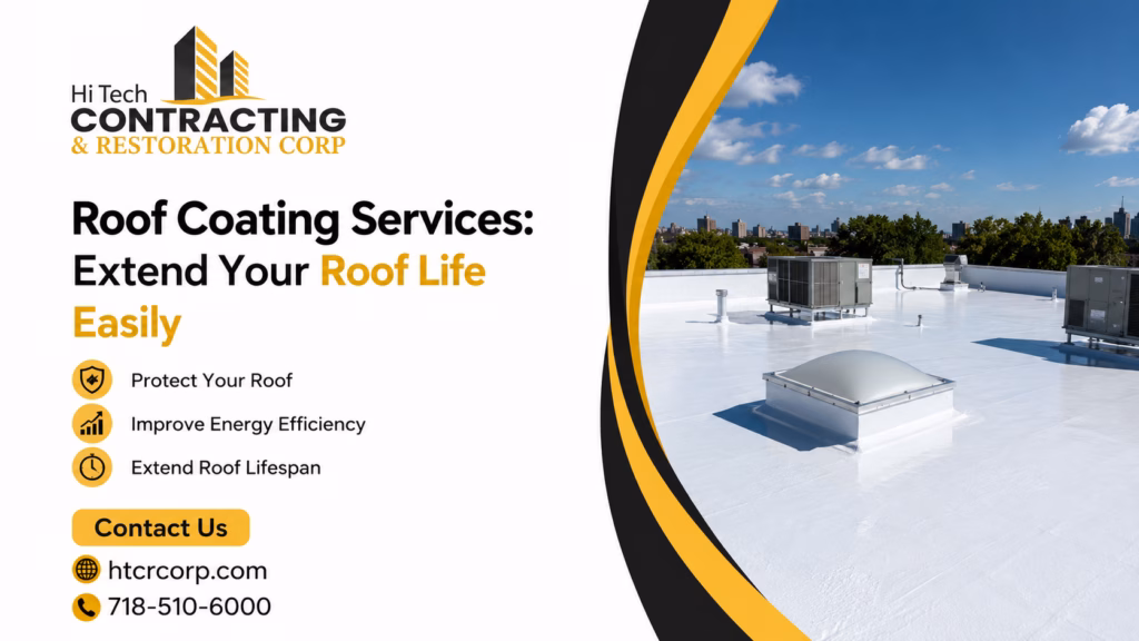 Professional roof coating application creating a protective, weather-resistant layer to extend the life of a residential roof