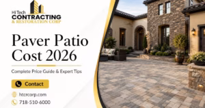Paver patio cost guide for a professionally installed backyard patio