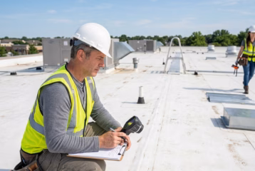 Professional inspection and maintenance of a TPO flat roofing system