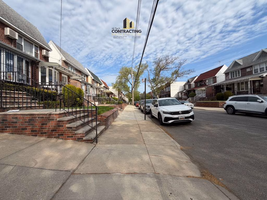 Sidewalk repair Dyker Heights Brooklyn with concrete curb replacement