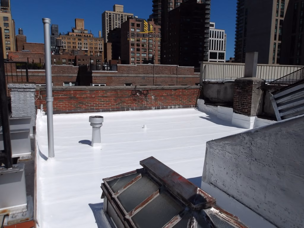 flat roof restoration upper east side with gaco