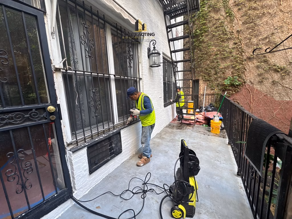 façade restoration upper west side manhattan with masonry