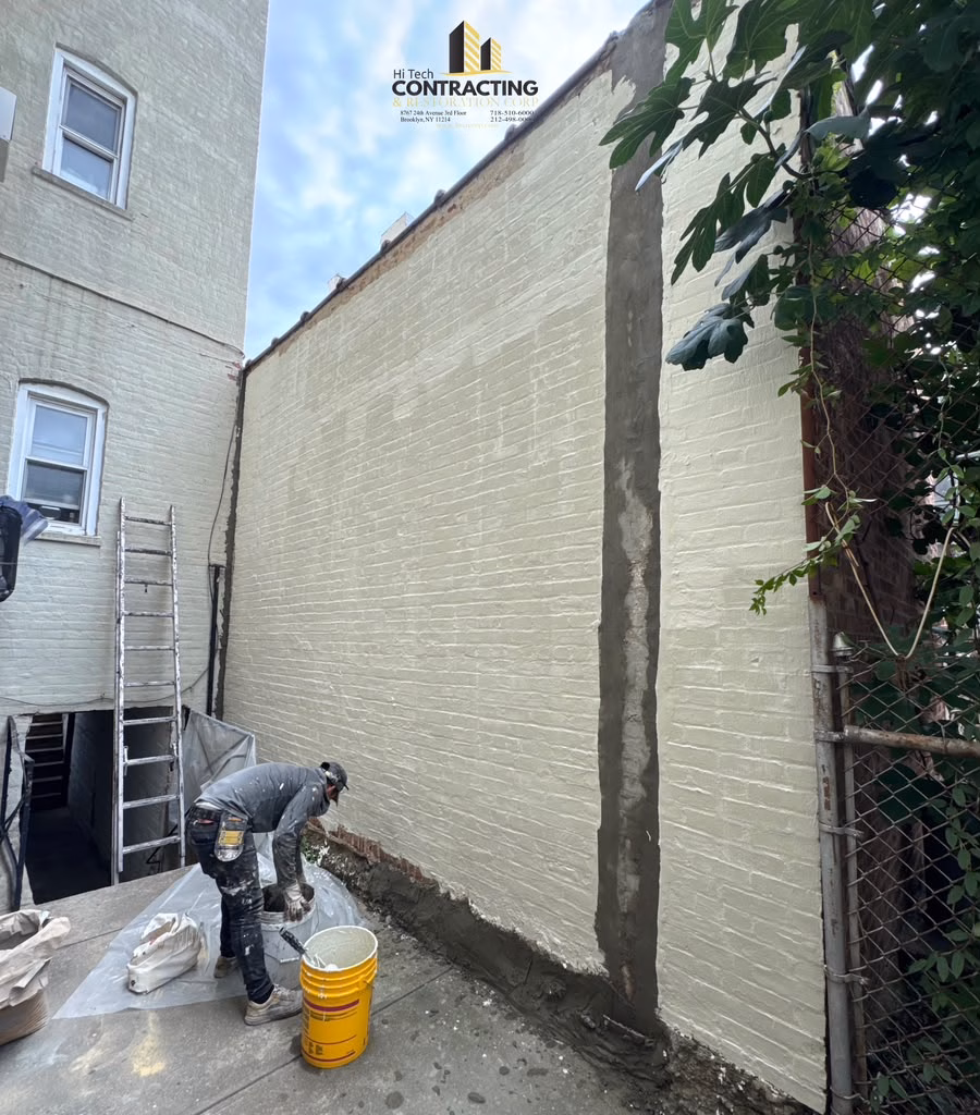 masonry restoration bensonhurst brooklyn with rear brick wall repairs